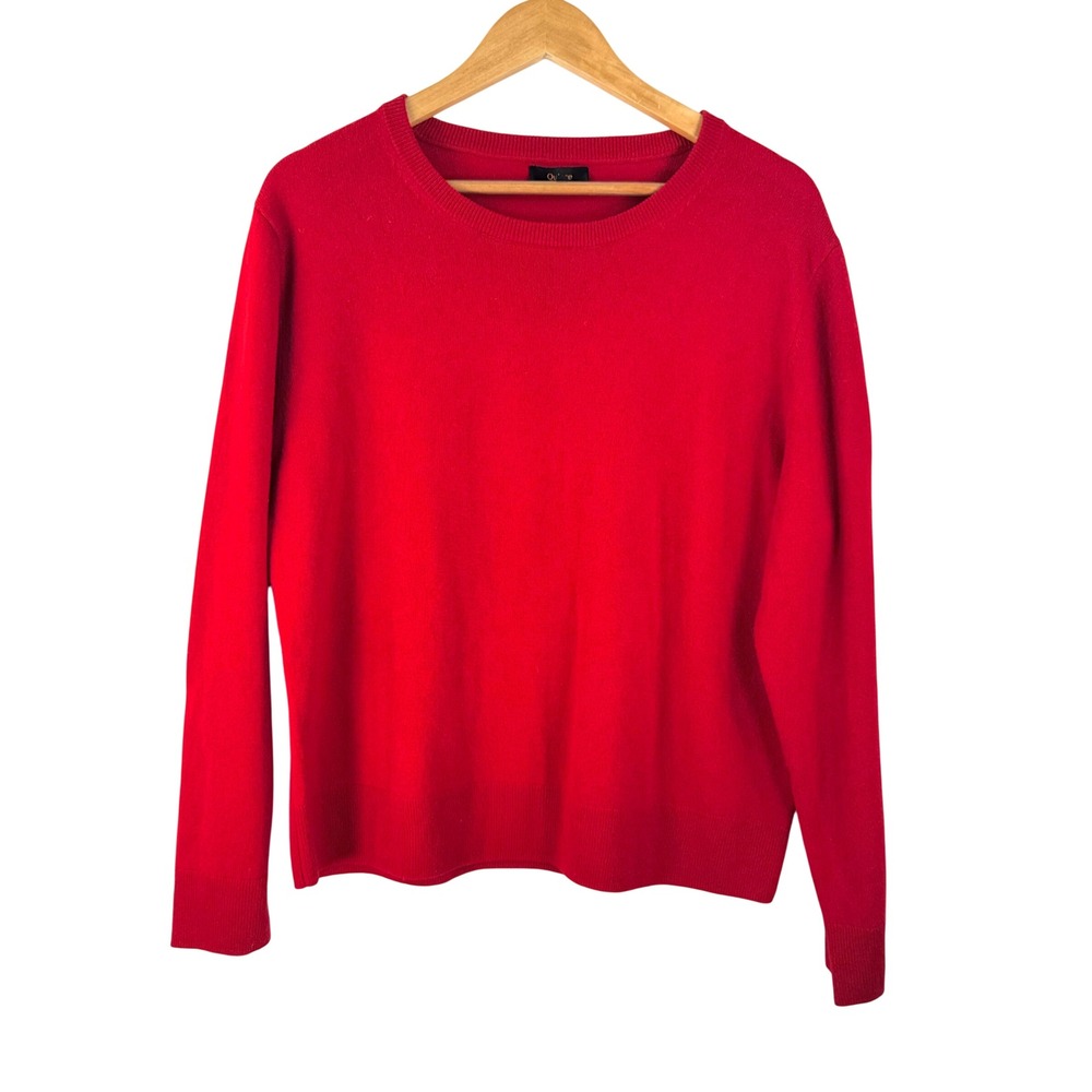 Quince red Mongolian Cashmere Sweater sz XL quiet Luxury money Holiday